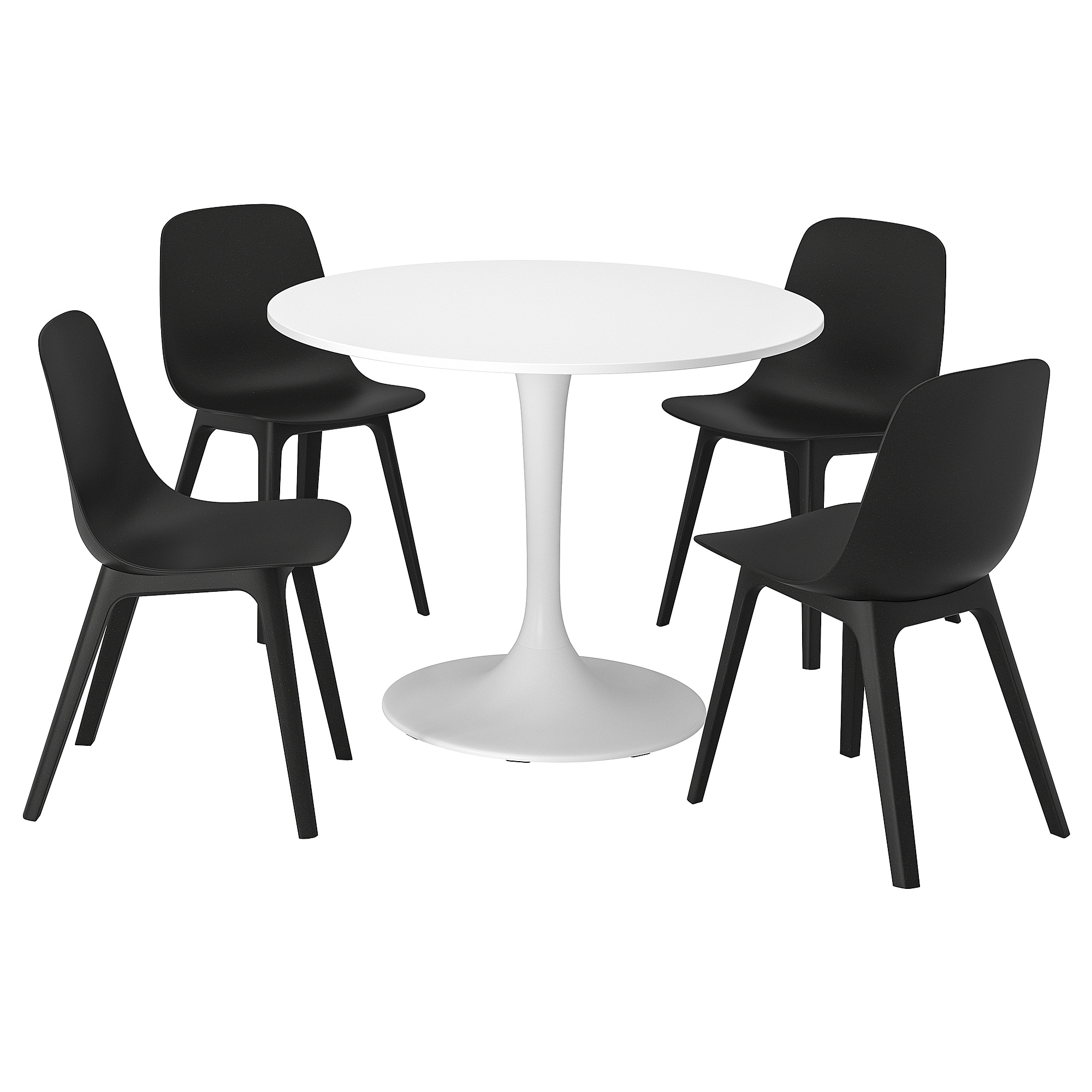 DOCKSTA/ODGER table and chairs white white/anthracite IKEA Eesti