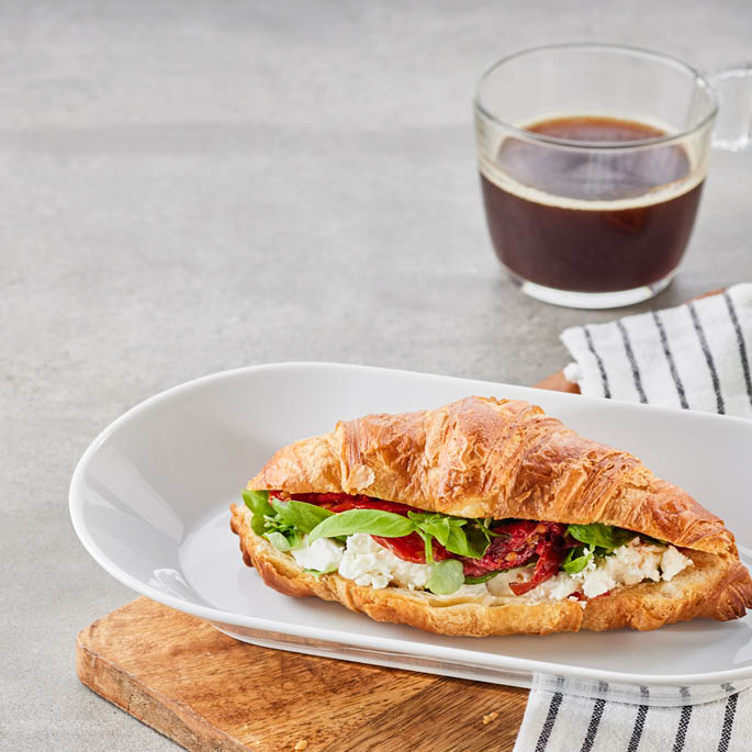 Dish at the Swedish Restaurant: Croissant with mozzarella and tomatoes