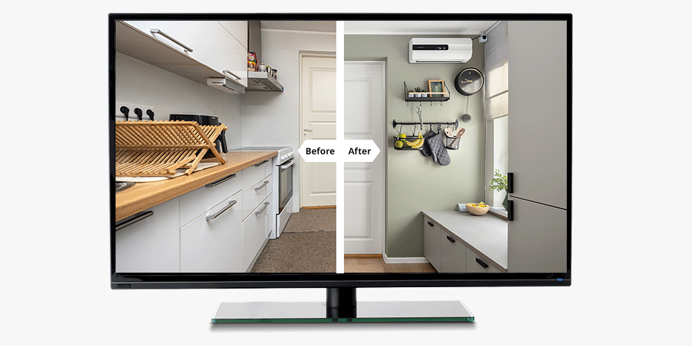 Before and after pictures of this makeover.