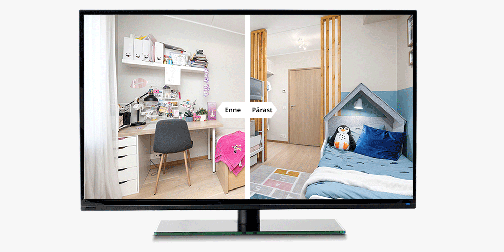 Selle ruumivärskenduse enne ja pärast pildid.